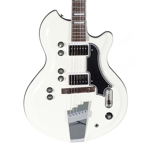Supro Martinique 2 Vistatone Pickup Piezo White Electric Guitar
