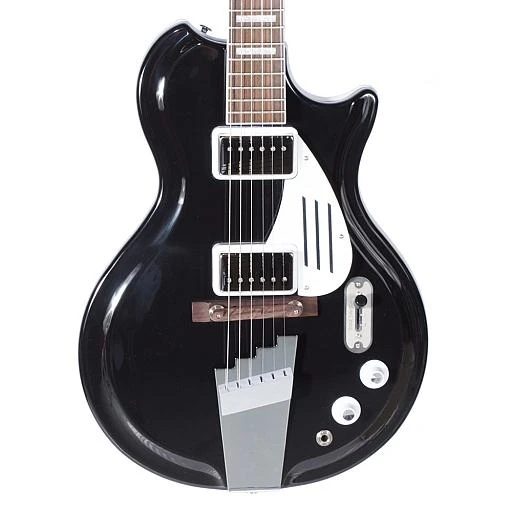Supro Black Holiday 2 Vistatone Pickup 2 Knob Black Electric Guitar
