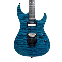 Grosh Bent Top Electric Guitar Trans Turquoise w/Case