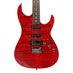 Grosh Hollow Bent Top Electric Guitar Bordeaux Red w/Case