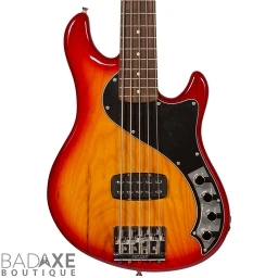 Pre-Owned Fender Dimension V Bass Guitar Aged Cherry Burst w/ Case