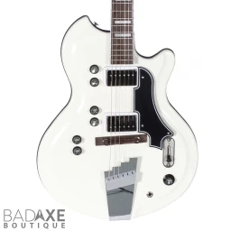 Supro Martinique 2 Vistatone Pickup Piezo White Electric Guitar